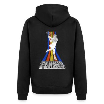 Tennis Tennis Player Woman Sport Match Club Fan - Unisex Premium Organic Zip Hoodie - black - Back - Nico (187cm)