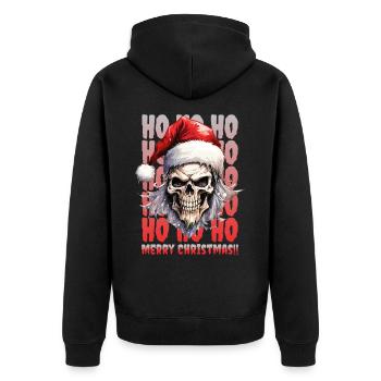 Christmas Skull Skull Horror Creepy - Unisex Premium Organic Zip Hoodie - black - Back - Nico (187cm)