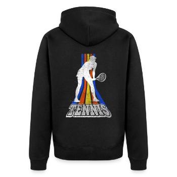 Tennis Tennis Player Woman Sport Match Club Fan - Unisex Premium Organic Zip Hoodie - black - Back - Nico (187cm)