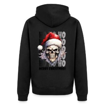 Christmas Skull Skull Horror Creepy - Unisex Premium Organic Zip Hoodie - black - Back - Nico (187cm)