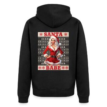 Père Noël Femme Sexy Noël Noël laid - Veste à capuche bio Premium Unisexe - noir - Dos - Nico (187cm)
