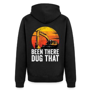 Baggerfahrer Bauarbeiter Bagger - Unisex Premium Bio Zip Hoodie - Schwarz - Hinten - Nico (187cm)