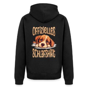 Chemise de nuit officielle Pyjama chien Animal mignon - Veste à capuche bio Premium Unisexe - noir - Dos - Nico (187cm)