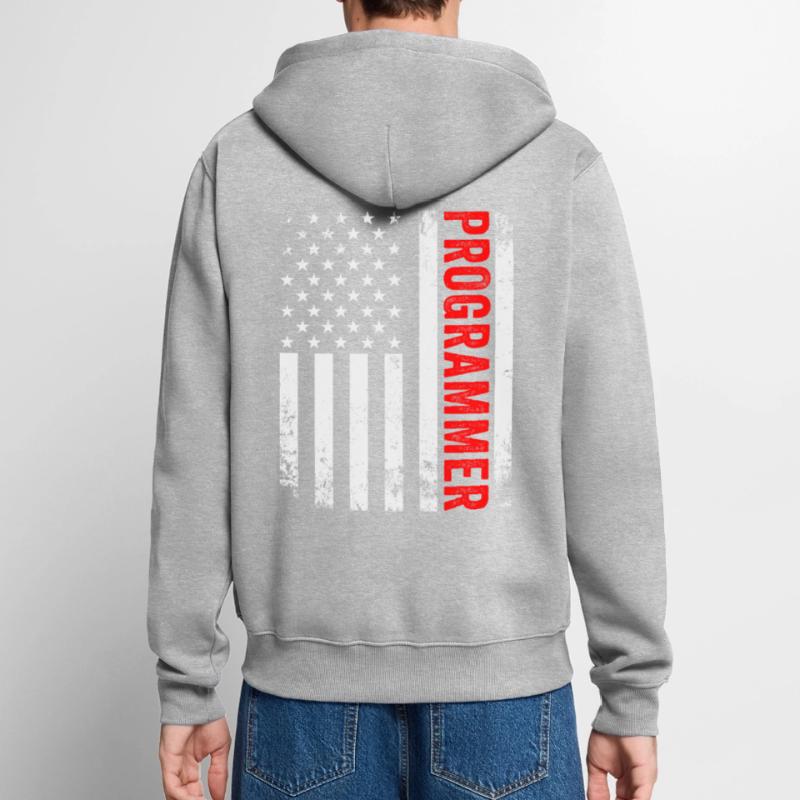 Coder Developer Programmer Coding IT Computer Unisex Premium Organic Zip Hoodie