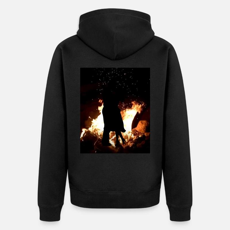 Premier Baiser en feu - Veste à capuche bio Premium Unisexe - noir