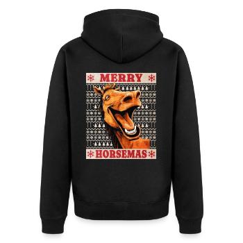 Cheval Noël Drôle Drôle Noël Noël - Veste à capuche bio Premium Unisexe - noir - Dos - Nico (187cm)