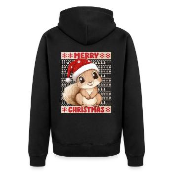 Écureuil Moche Noël Noël Doux Noël - Veste à capuche bio Premium Unisexe - noir - Dos - Nico (187cm)