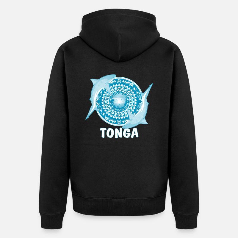 Requin bouledogue des Tonga - Veste à capuche bio Premium Unisexe - noir