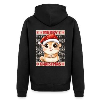 Hamster Moche Noël Noël Doux - Veste à capuche bio Premium Unisexe - noir - Dos - Nico (187cm)