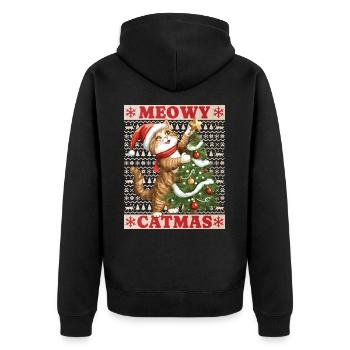 Chat Arbre de Noël Noël Noël Mignon Drôle - Veste à capuche bio Premium Unisexe - noir - Dos - Nico (187cm)