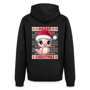 Flamingo Ugly Noël Noël Doux - Veste à capuche bio Premium Unisexe - noir - Dos - Nico (187cm)