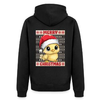 Poulet poussin moche Noël Noël mignon - Veste à capuche bio Premium Unisexe - noir - Dos - Nico (187cm)