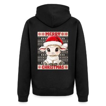Mouton Agneau Moche Noël Noël Doux - Veste à capuche bio Premium Unisexe - noir - Dos - Nico (187cm)