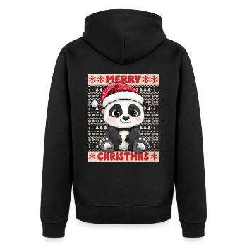 Panda Ours Noël Mignon Noël mignon Noël - Veste à capuche bio Premium Unisexe - noir - Dos - Nico (187cm)