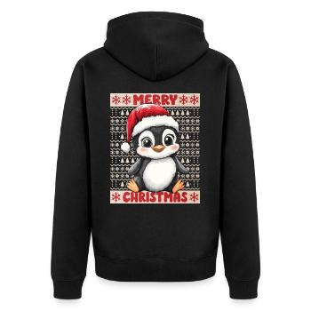 Pingouin Noël Mignon Noël mignon Noël - Veste à capuche bio Premium Unisexe - noir - Dos - Nico (187cm)