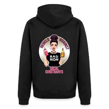 Bad Mom - Se rebeller contre la coercition sociale - Veste à capuche bio Premium Unisexe - noir - Dos - Nico (187cm)