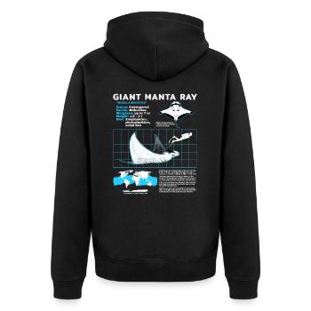 Manta rays Datasheet - Unisex Premium Organic Zip Hoodie - black - Back - Nico (187cm)