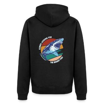 Always Looking For The Biggest Fish Megalodon Love - Veste à capuche bio Premium Unisexe - noir - Dos - Nico (187cm)