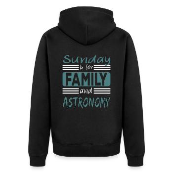 Sunday Is For Family And Astronomy Saying - Veste à capuche bio Premium Unisexe - noir - Dos - Nico (187cm)