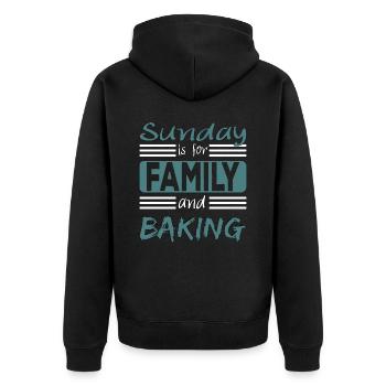 Sunday Is For Family And Baking Saying - Veste à capuche bio Premium Unisexe - noir - Dos - Nico (187cm)