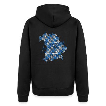 Bayern Geschenk bavaria - Unisex Premium Bio Zip Hoodie - Schwarz - Hinten - Nico (187cm)