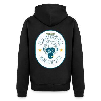 Brooklyn Gangsters - Unisex Premium Organic Zip Hoodie - black - Back - Nico (187cm)