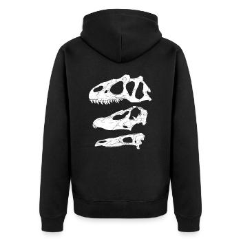 Allosaurus Diplodocus Stegosaurus - Unisex Premium Bio Zip Hoodie - Schwarz - Hinten - Nico (187cm)