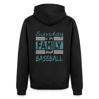 Le dimanche est pour la famille et le baseball - Veste à capuche bio Premium Unisexe - noir - Dos - Nico (187cm)