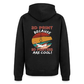 slogan d’impression 3D rétro amusant pour hommes et femmes - Veste à capuche bio Premium Unisexe - noir - Dos - Nico (187cm)