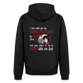 Halloween Party Flirt Saying For Vampire Fans - Unisex Premium Organic Zip Hoodie - black - Back - Nico (187cm)