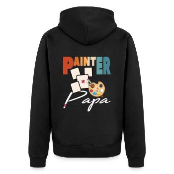Painter Papa Künstler Design für den Vatertag - Unisex Premium Bio Zip Hoodie - Schwarz - Hinten - Nico (187cm)