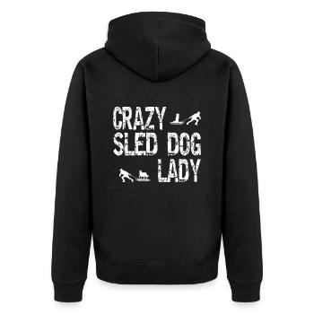 Crazy Sled Dog Lady Sled Dogs Love - Unisex Premium Organic Zip Hoodie - black - Back - Nico (187cm)