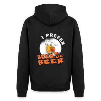 I Prefer Beer or Beer Halloween Trick or Tread - Unisex Premium Organic Zip Hoodie - black - Back - Nico (187cm)