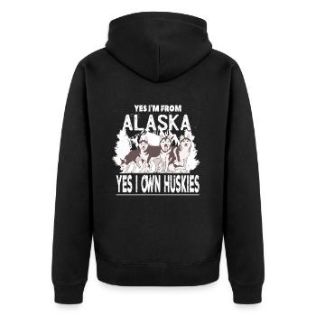 Oui je viens de l’Alaska Oui je possède Huskies Saying - Veste à capuche bio Premium Unisexe - noir - Dos - Nico (187cm)