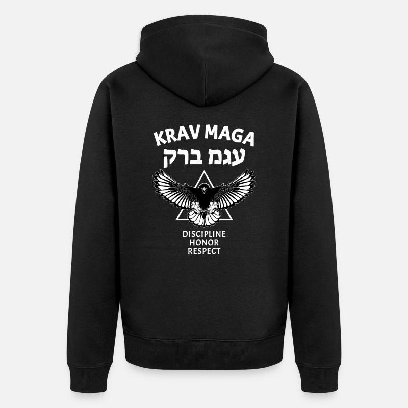 Krav Maga Eagle - Veste à capuche bio Premium Unisexe - noir