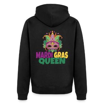 Mardi Gras Queen - Unisex Premium Bio Zip Hoodie - Schwarz - Hinten - Nico (187cm)
