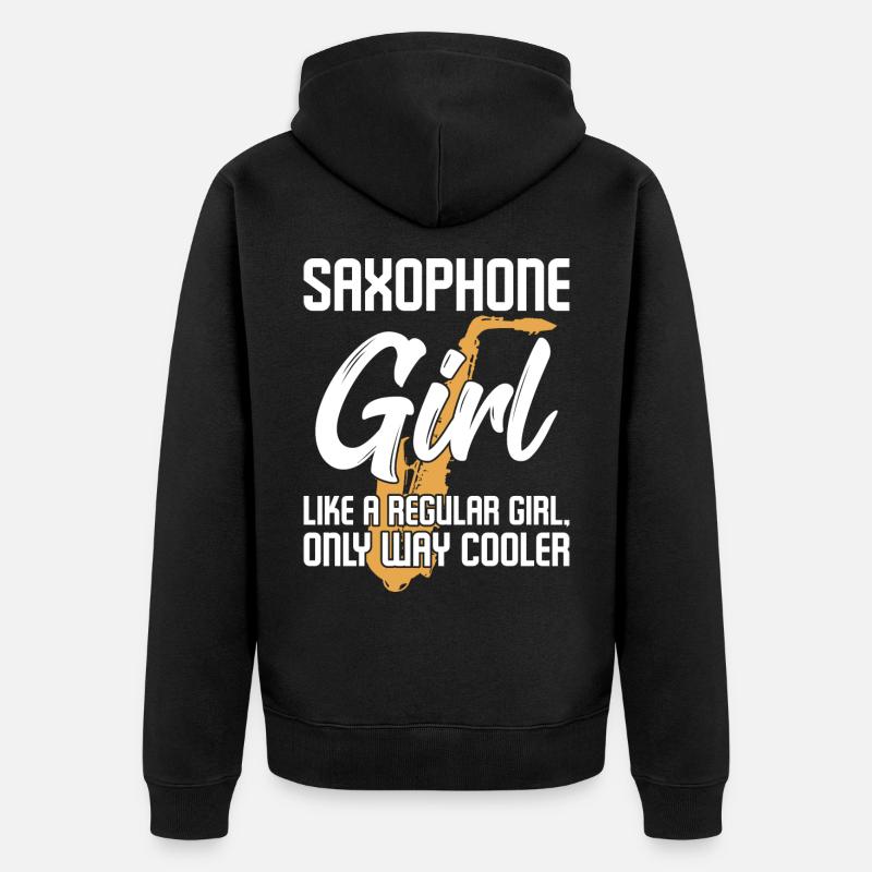 Saxophone drôle de dicton - Veste à capuche bio Premium Unisexe - noir