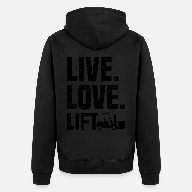 Gabelstaplerfahrer | Gabelstapler Beruf Geschenke - Unisex Premium Bio Zip Hoodie - Schwarz