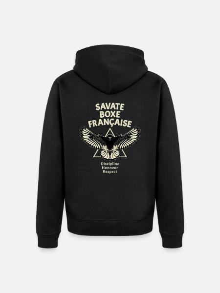 Savate Kickboxing Eagle - Unisex Premium Organic Zip Hoodie - black