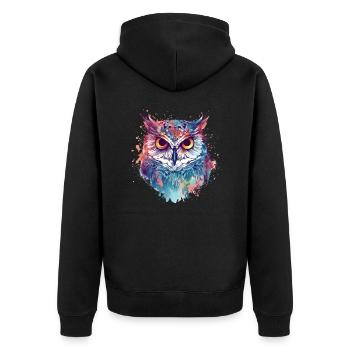 Aigle hibou mauvais œil coloré - Veste à capuche bio Premium Unisexe - noir - Dos - Nico (187cm)
