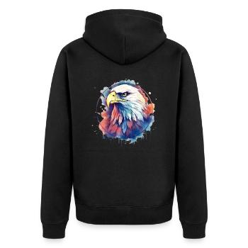 Aigle Oiseau Sauvage Coloré - Veste à capuche bio Premium Unisexe - noir - Dos - Nico (187cm)