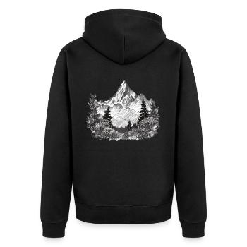 Montagnes Nature Plein air - Veste à capuche bio Premium Unisexe - noir - Dos - Nico (187cm)