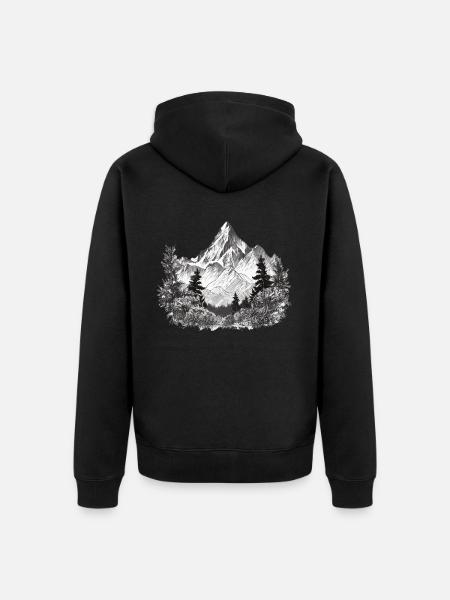 Mountains Nature Outdoor - Unisex Premium Organic Zip Hoodie - black