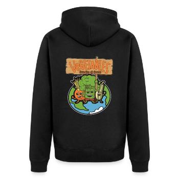 Vegetables Guardian of Greens veggie love - Unisex Premium Bio Zip Hoodie - Schwarz - Hinten - Nico (187cm)