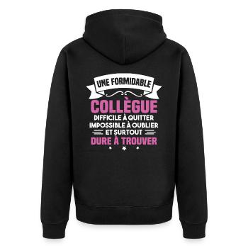 Une formidable collègue difficile - Veste à capuche bio Premium Unisexe - noir - Dos - Nico (187cm)