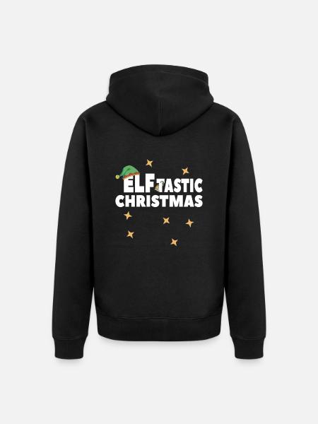 Christmas Elf Family Pajama Matching Holiday - Unisex Premium Organic Zip Hoodie - black