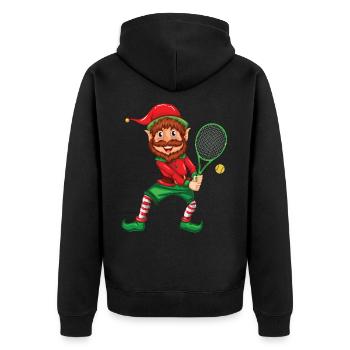 Elfe de Noël joueur de Tennis avec raquette de Tennis - Veste à capuche bio Premium Unisexe - noir - Dos - Nico (187cm)