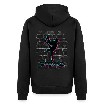 Freestyle - Unisex Premium Bio Zip Hoodie - Schwarz - Hinten - Nico (187cm)