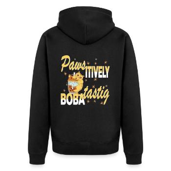 Chat Boba mordant à la patte-itively Boba-tastique - Veste à capuche bio Premium Unisexe - noir - Dos - Nico (187cm)