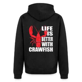 La vie est meilleure avec Crawfish Tailored Seafood Lover - Veste à capuche bio Premium Unisexe - noir - Dos - Nico (187cm)
